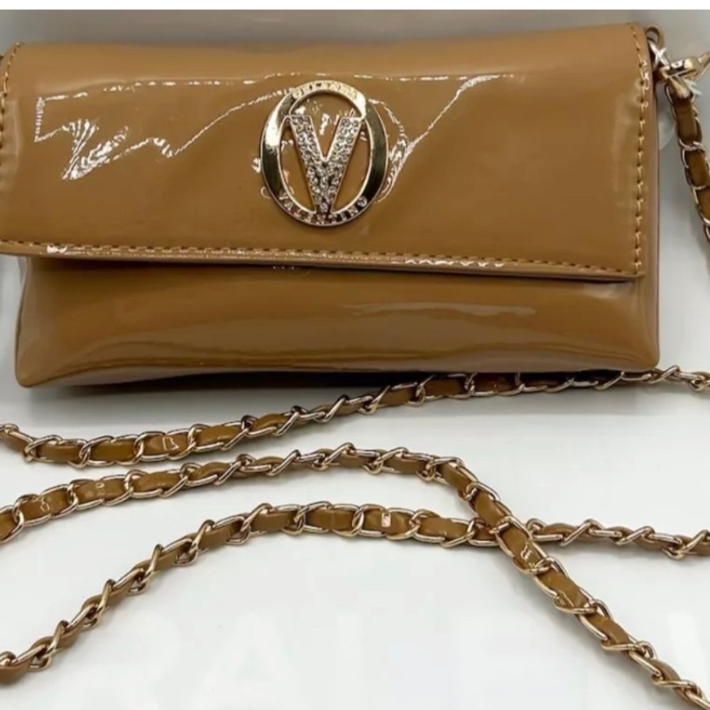 New Valentino Orlandi Mini patent leather crossbody chain bag stunning !! 🌺